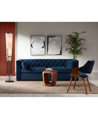 Flute Mid Century Modern 64" Tall Floor Lamp with Smart Socket Satin  Nickel  Shade for Living Room House