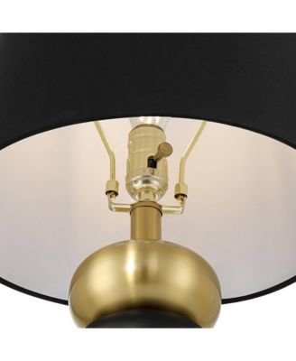 Anthem 19" High Small Modern Accent Table Lamps Set of 2 Brass Finish Metal Shade Living Room Bedroom