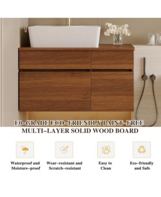 31.5 Inches Floating Single Small Bathroom Vanity with Sink