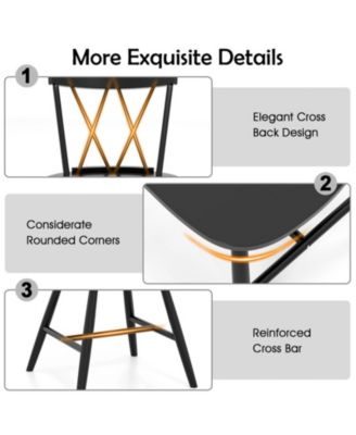 Set of 2 Farmhouse Kitchen Dining Chairs with Rubber Wood Frame