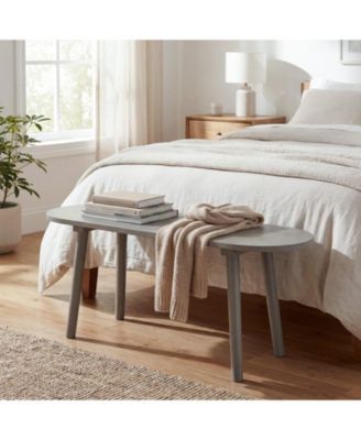 Solid Wood Farmhouse Dining Bench with Rubber Wood Legs