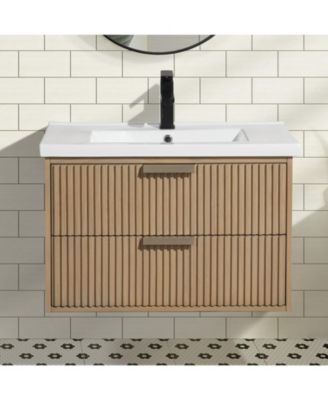 Diego 30" Floating Bathroom Vanity Oak