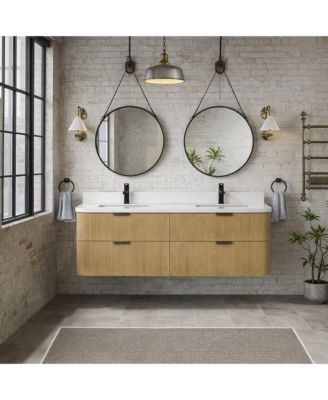 Chantal 60" Floating Bathroom Vanity Oak