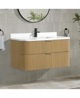 Chantal 42" Floating Bathroom Vanity Oak