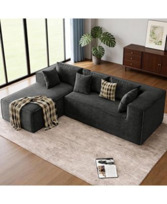 106.7" Modular Sectional Sofa, L-Shaped Cloud Couch with Chaise, Deep Seat Chenille