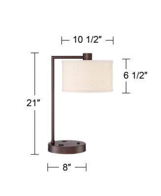 Colby 21" High Modern Desk Lamps Set of 2 USB Port AC Power Outlet Smart Socket