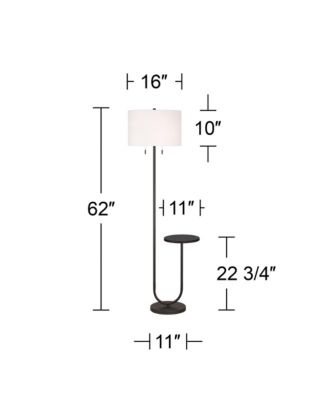 Deva Modern 61" Tall Standing Floor Lamp Side Table Pull Chain Metal Living Room Bedroom House Reading Office