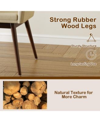 Set of 2 Upholstered Accent Dining Chairs with Padded Seat and Armrests