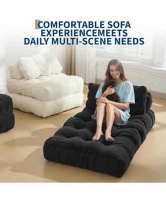 Folding Sofa Bed 2-Pack, Convertible Sleeper Chair with Pillow and Back Support