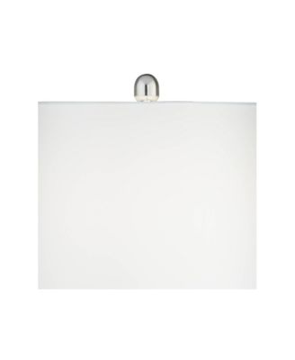 Modern Coastal Table Lamps 25.25" High Set of 2 LED with Round Risers Dimmer Ceramic Drum Shade for Living Room