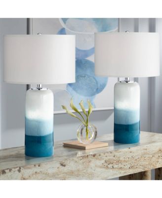 Roxanne 25" High Modern Table Lamps Set of 2 LED Night Lights  Glass Living Room (Colors May Vary)
