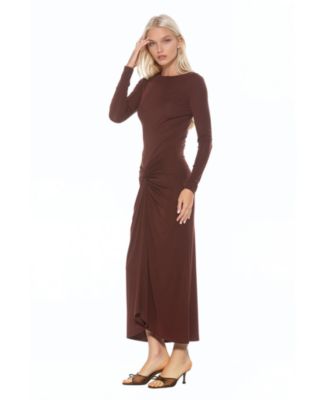 Women's Revel Long Sleeve Draped Skirt Maxi Dress