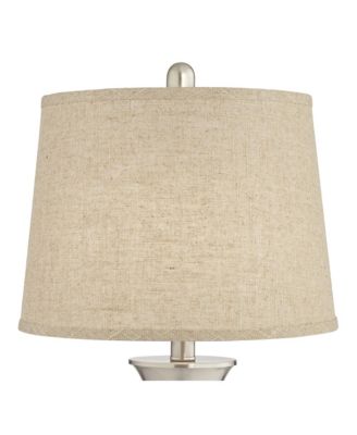 Seymore Modern Table Lamps 26" High Set of 2 with USB Port LED Touch On Burlap Linen Drum Shade for Bedroom Living Room Desk