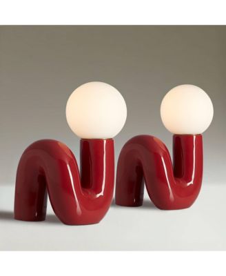 Fondant 11 1/2" Mid Century Modern Accent Table Lamps Set of 2