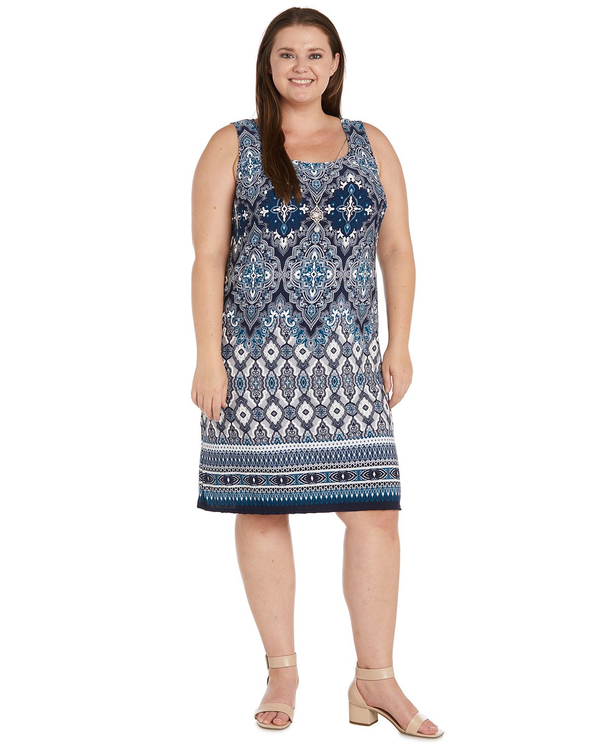 R & M Richards Plus Size Printed Jacket Dress view 2 — MAYCSS fashion products