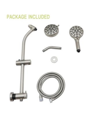 Multi Function Dual Shower Head - Shower System with 4.7" Rain Showerhead, 8-Function Hand Shower, Adjustable Slide Bar,Brushed Nickel