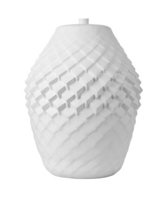 Simon 27" Tall Modern 3-Way Table Lamp Textured Geometric Pattern Finish Living Room Bedroom