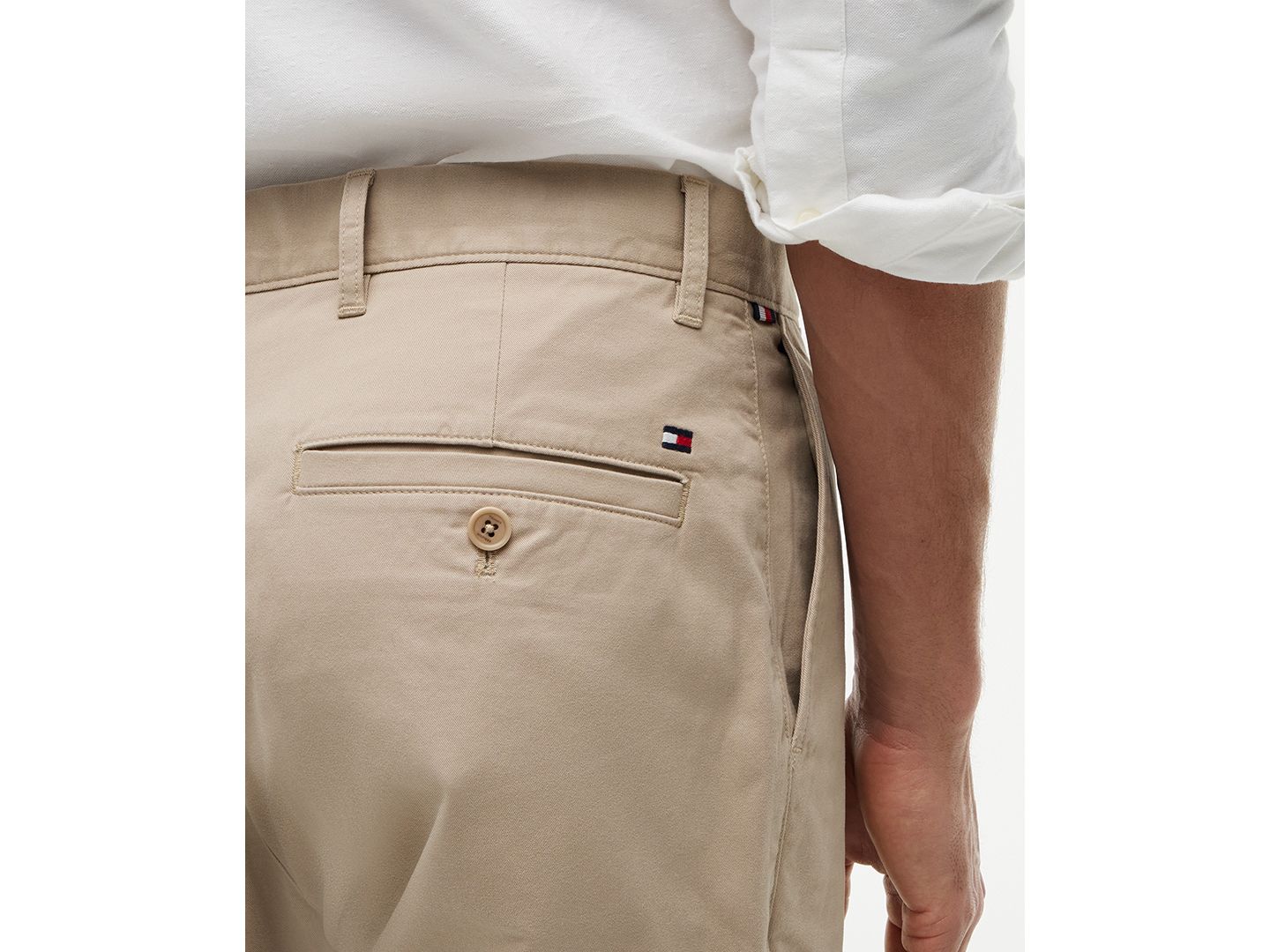 Мужские брюки Tommy Hilfiger Regular-Straight Fit Stretch Chino, цвет: Хаки — фото 3