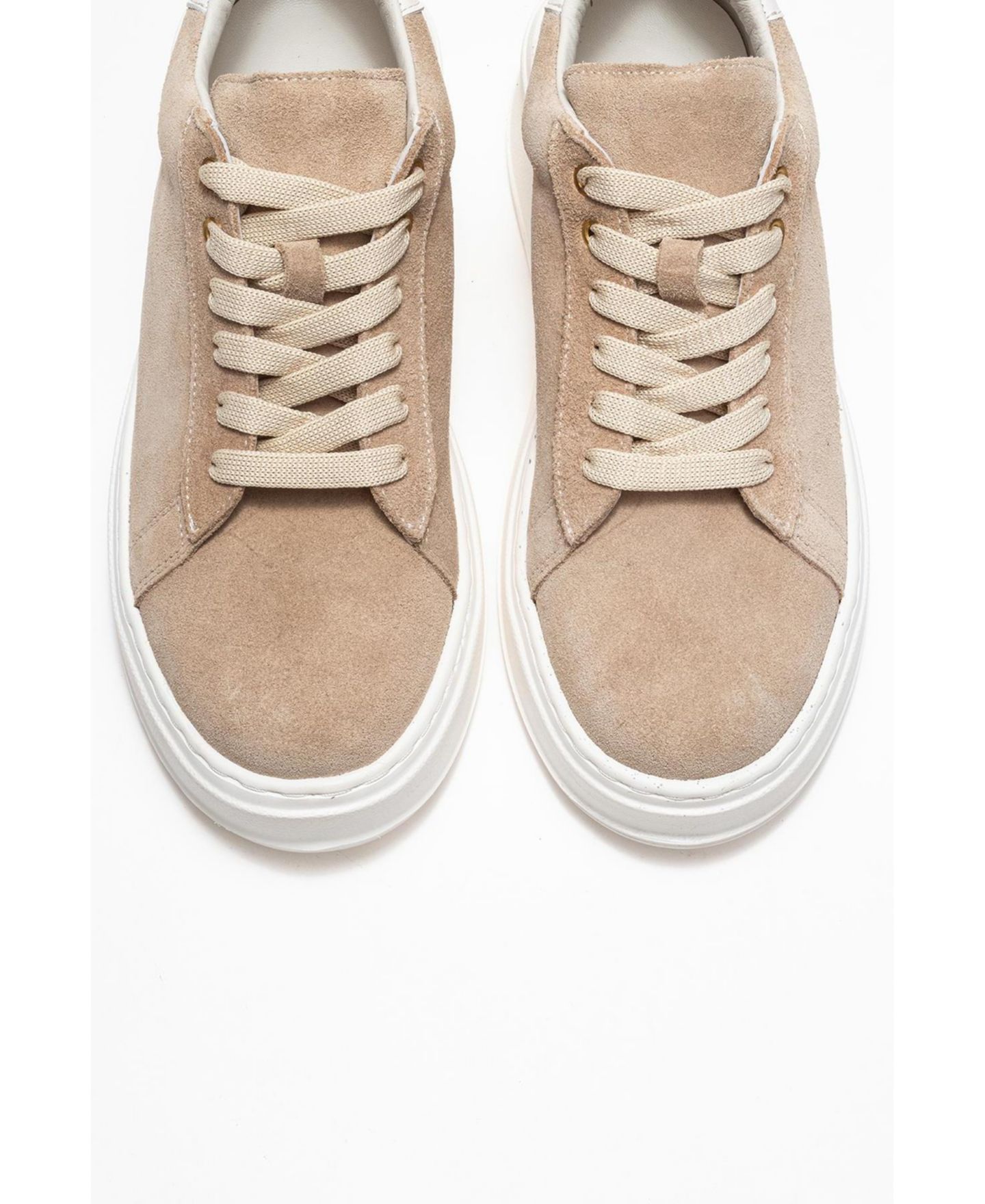 Женские кожаные кроссовки Forever & Always Shoes Paloma, цвет: Бежевый замшевый — фото 3