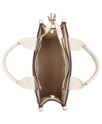 Darcy Leaf Motif Medium Tote – Embossed PU Convertible Top Handle and Crossbody Bag