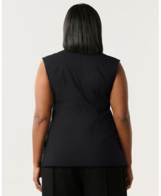 Plus Size Hallie High-Neck Sleeveless Peplum Top