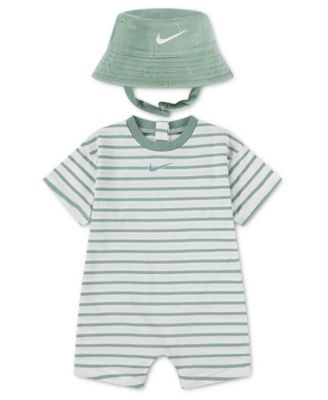 Baby Boys' Short-Sleeve Romper with Bucket Hat