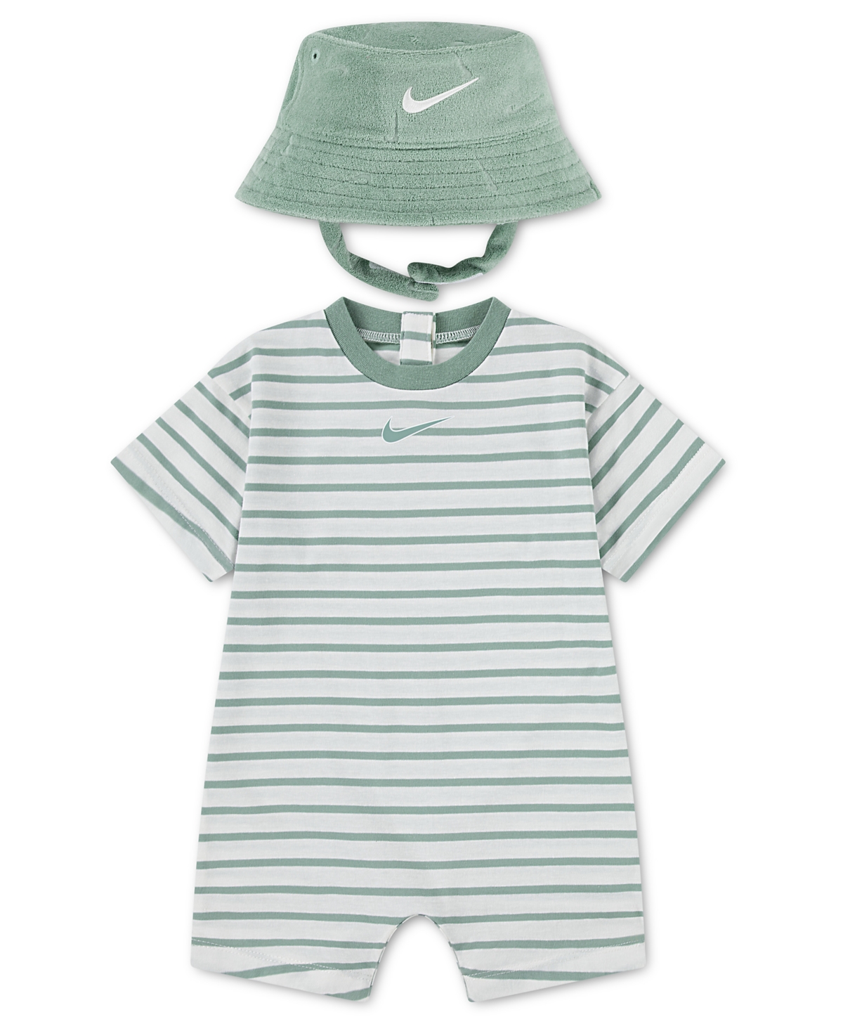 Nike Baby Boys Short Sleeve Romper with Bucket Hat