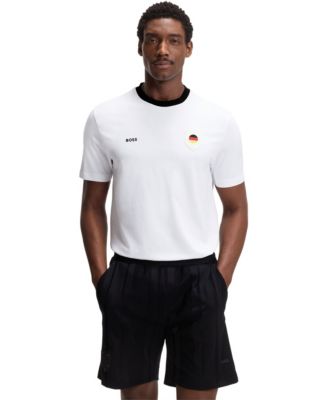 BOSS by Men's Stretch-Cotton Germany Country Flag Logo T-Shirt