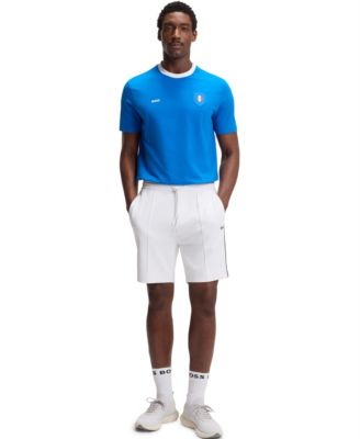 Men's Stretch-Cotton Italy Country Flag Logo T-Shirt