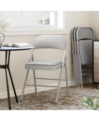 Folding Chairs 4 Pack With Padded Cushion and Back,Foldable Chair With Metal Frame Hold Up to 350 Pounds,Portable Folding Chair Suitable