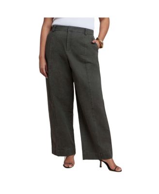 Women's Plus Size Twill Straight Leg Pant