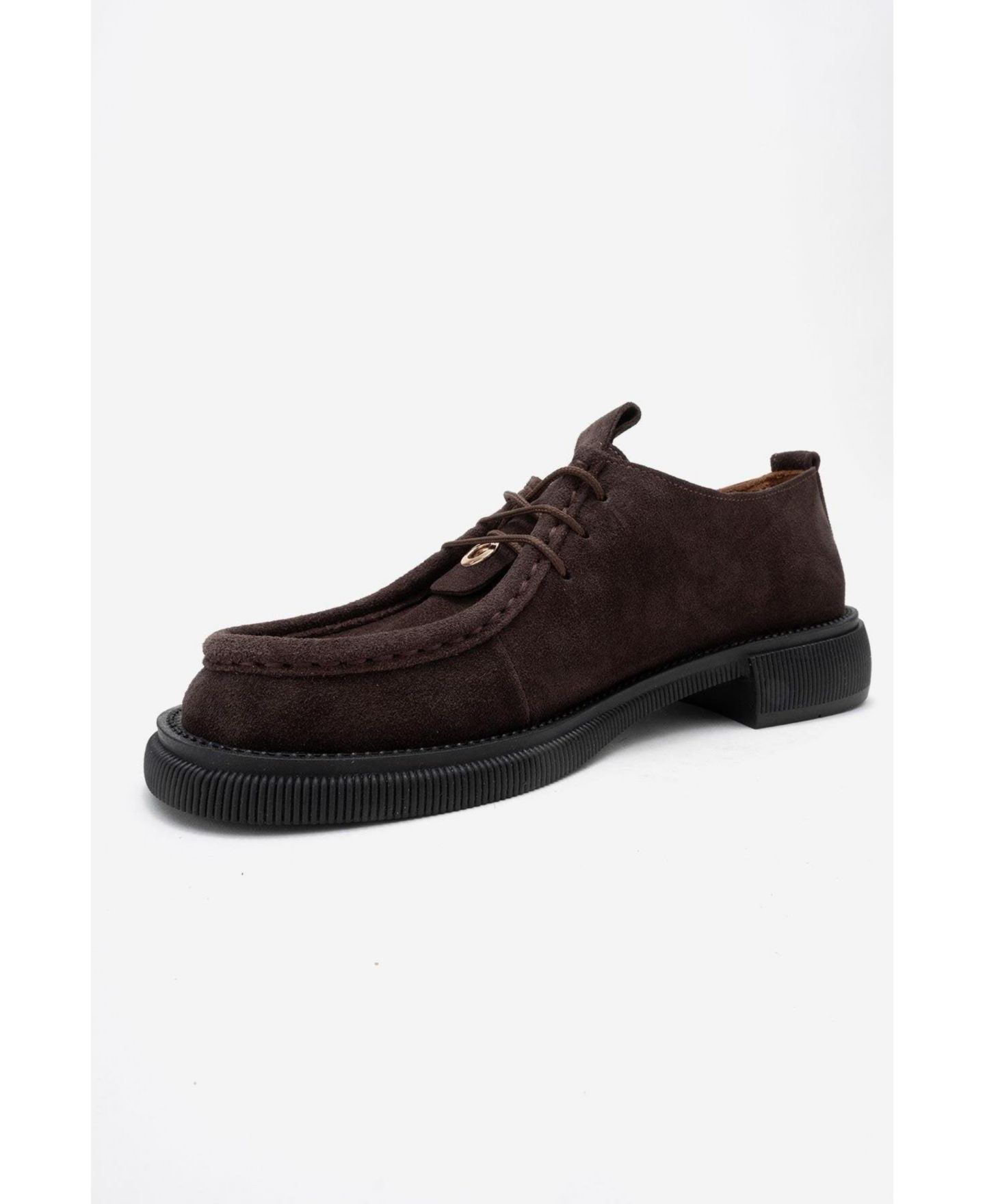 Женские кожаные лоферы Forever & Always Shoes Band на шнуровке, цвет: Коричневый замшевый — фото 3