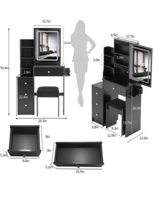 Elegant Modern Wooden Nightstand with 2 Drawers Finish Bedside Table for Bedroom Living Room