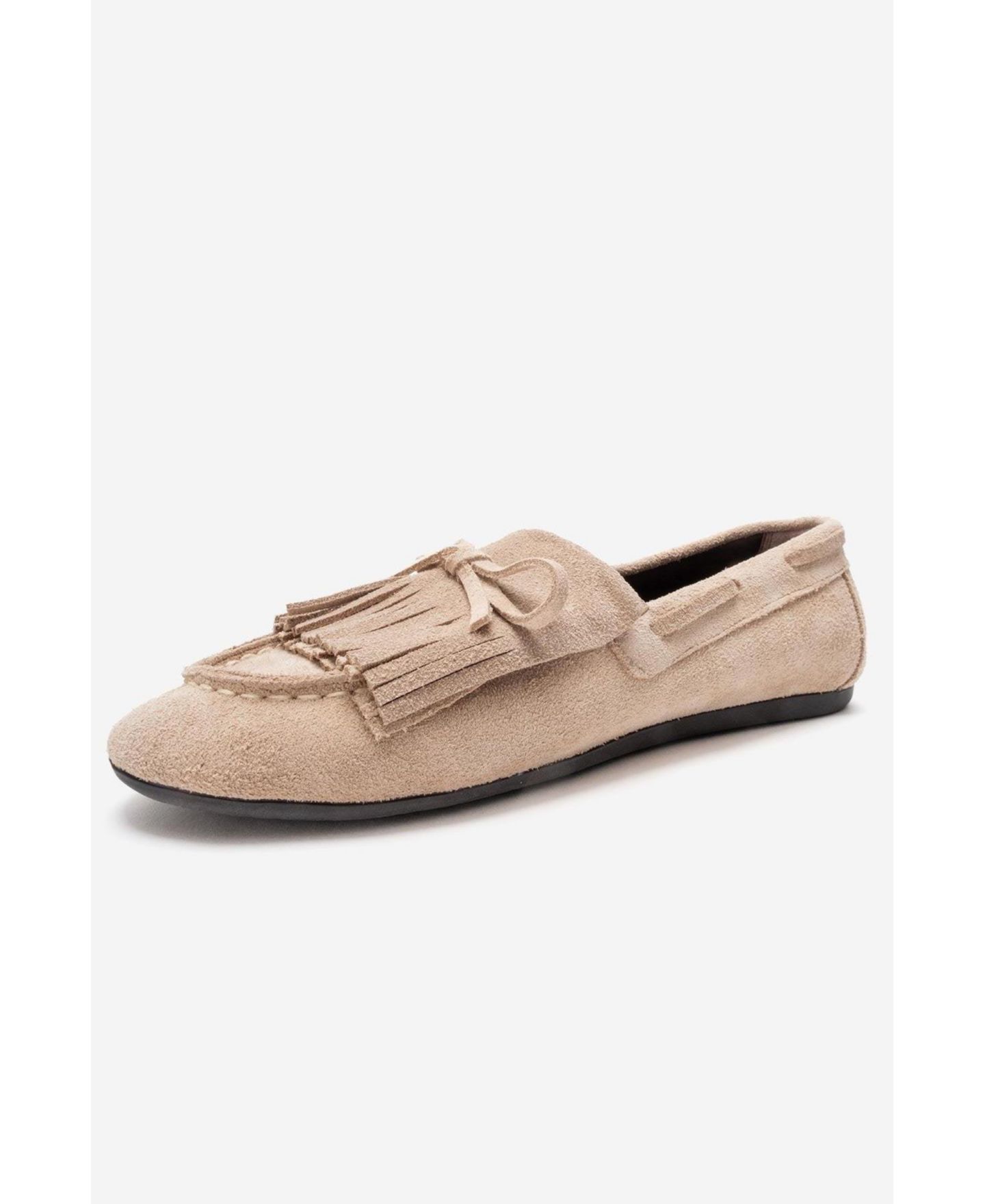 Женские туфли Forever & Always Shoes Axeli Leather Tassel Loafer, цвет: Бежевый замшевый кожаный — фото 2
