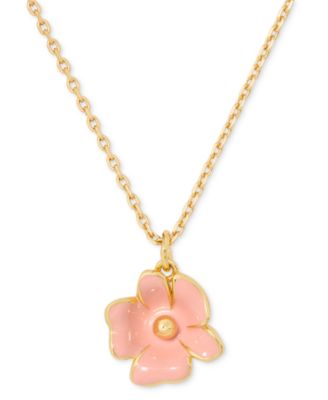 Golden Bloom Cubic Zirconia Flower Pendant Necklace