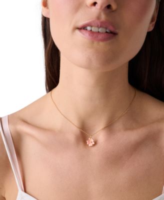 Golden Bloom Cubic Zirconia Flower Pendant Necklace