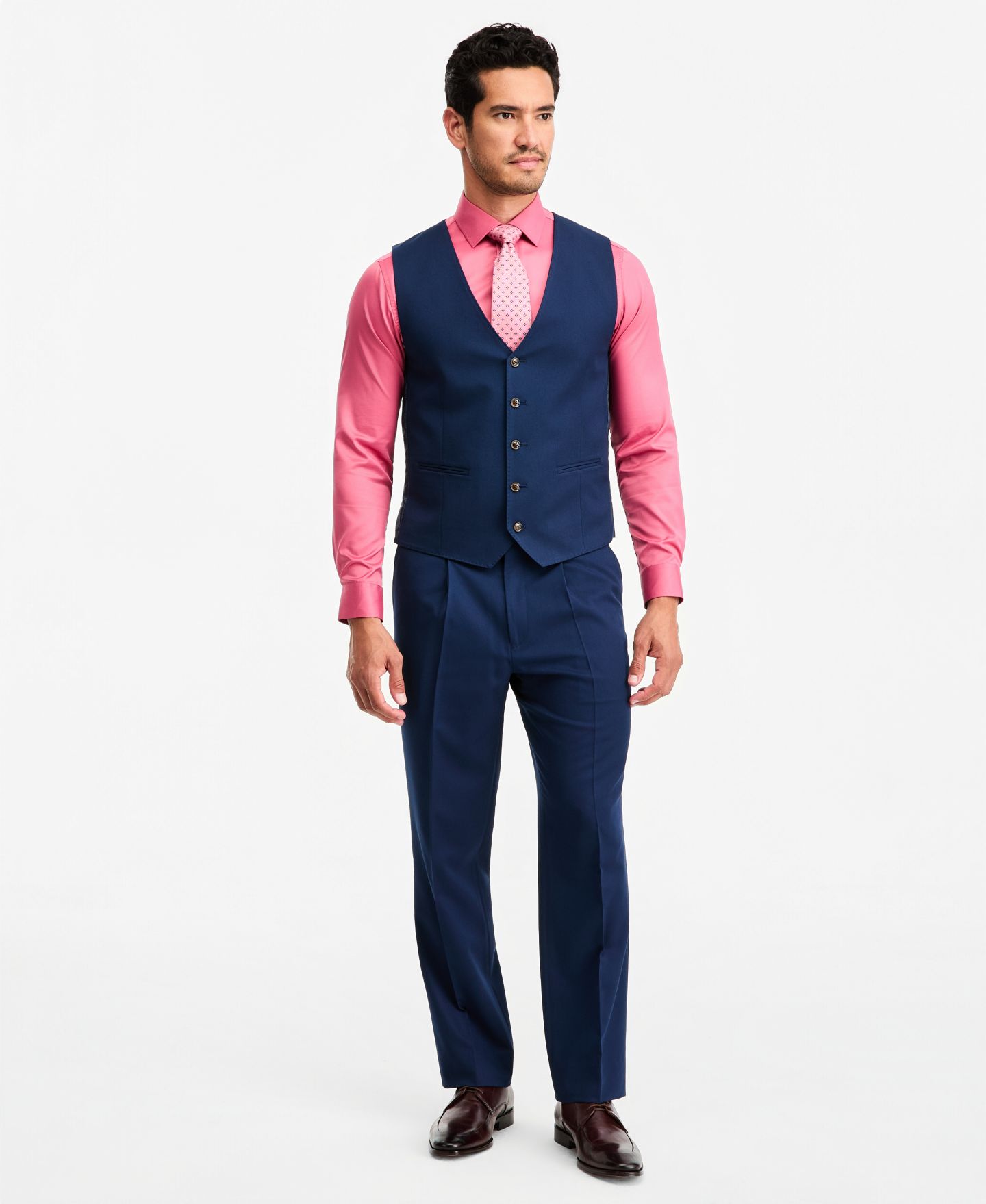 Мужской жилет Tayion Collection Classic-Fit Navy Suit Separate Vest, цвет: Тёмно-синий — фото 3