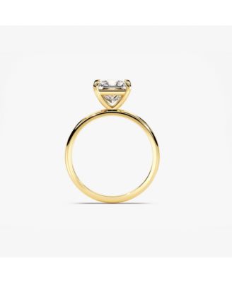 Valentina Moissanite 3 ct. t.w. Emerald Cut Solitaire Ring in Gold Vermeil