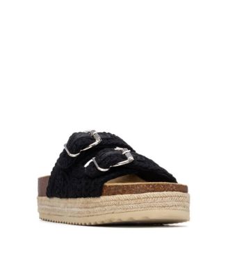 Women's Refresh Collection Double Strap Buckle Flat Sandals