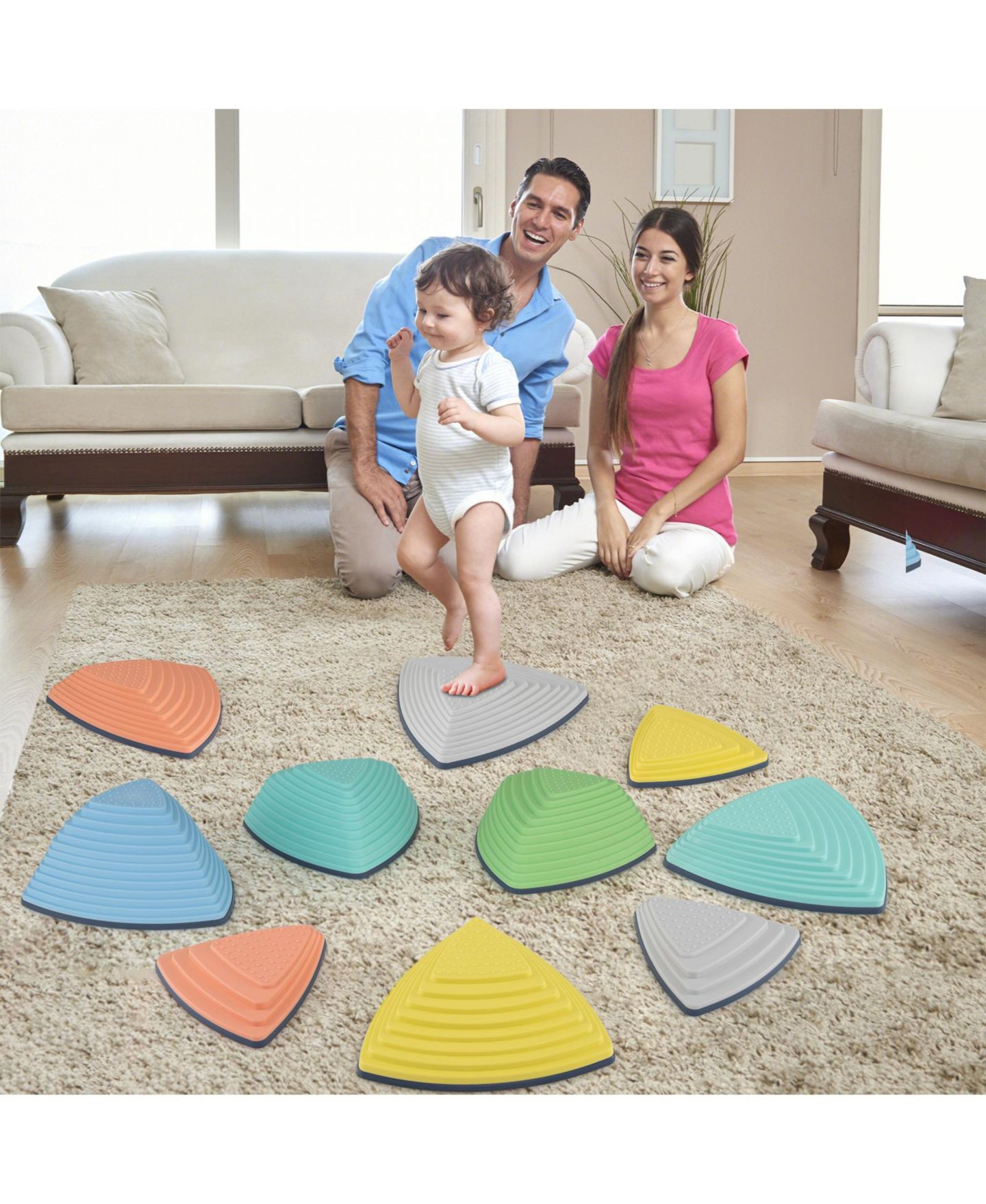 Детские игрушки Slickblue Balance Stepping Stones Non-Slip, 11-Piece Set, от 3 лет, цвет: Разноцветный — фото 3