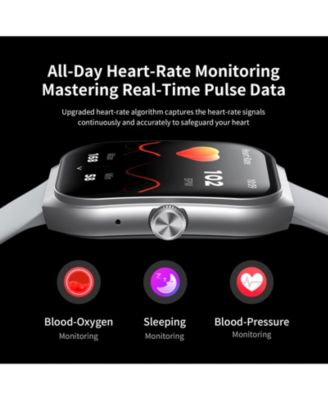 2.1'' Screens Smart Watch with Multi Sport Modes Fitness Watch Compatible with Android iOS - Black