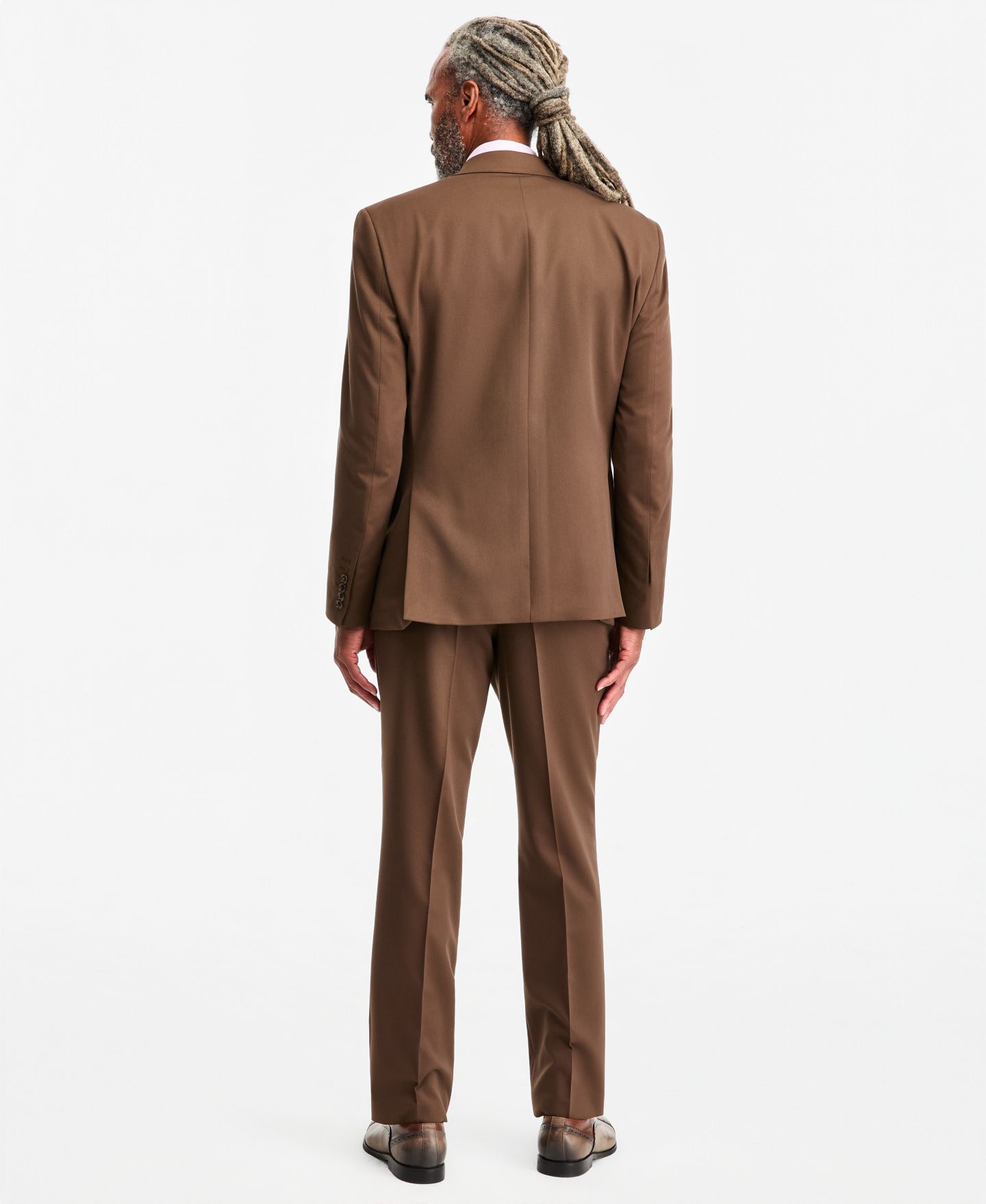 Мужские комплекты Tayion Collection Classic-Fit Medium Brown Suit Separates, цвет: Коричневый — фото 3