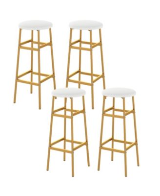 Bar Stools Set of 4 w/ Sturdy Metal Frame and Footrest for Kitchen Island