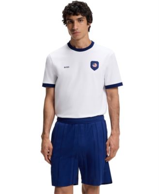 Men's Stretch-Cotton USA Country Flag Logo T-Shirt