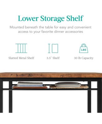 5-Piece Modern Dining Set, Kitchen Table W/ 4 Matching Chairs and Storage Rack