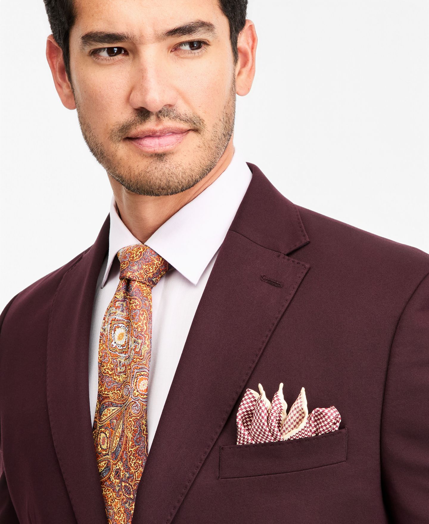 Мужская куртка Tayion Collection Classic-Fit Burgundy Suit Separate, цвет: Бордовый — фото 3