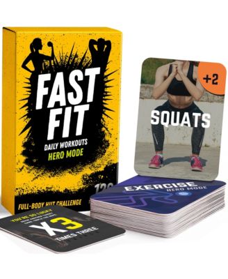 Fast Fit Mode Workout Cards — 120 Tear Resistant HIIT Fitness Deck
