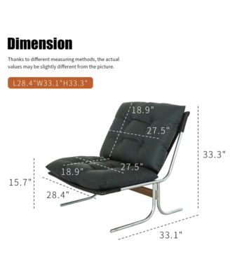 Modern PU Leather Accent Chair, Reading Chair with Metal Legs and Soft Padded for Home Office, Living Room