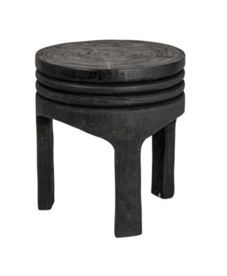 14" Paulownia Wood Carved Stool
