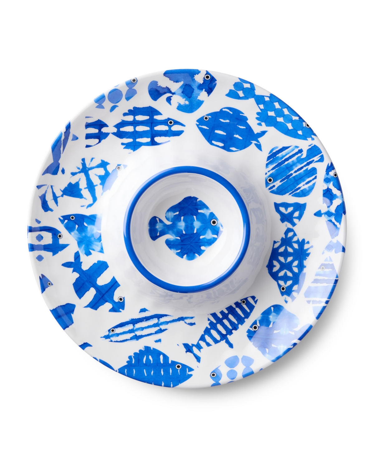 Certified International Fish Tale Chip-and-Dip, Relish Tray, and Platter, 3-Pc. Set